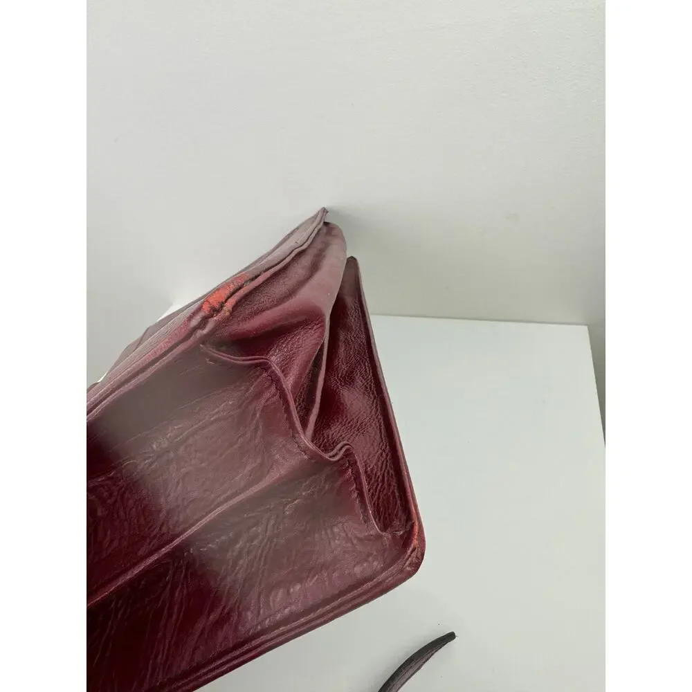 Vintage Scully Unisex Burgundy Red Leather Laptop Work Bag Briefcase Strap VTG